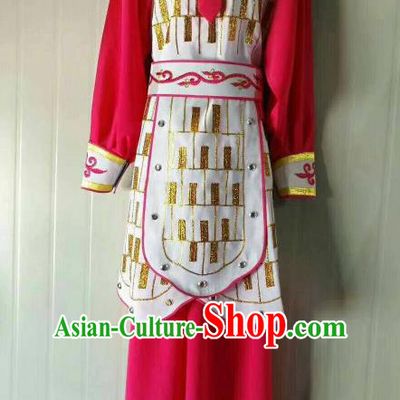 Chinese Traditional Beijing Opera Swordswoman Rosy Dress Peking Opera Blues Costume for Women
