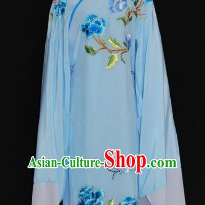 Chinese Traditional Beijing Opera Niche Blue Robe Peking Opera Scholar Embroidered Costume for Men