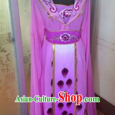 Chinese Traditional Beijing Opera Young Lady Purple Dress Ancient Peri Embroidered Costume for Women