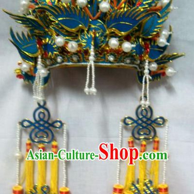Chinese Traditional Beijing Opera Pantaloon Phoenix Coronet Hair Accessories Ancient Female General Headwear for Women
