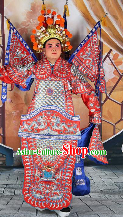 Chinese Traditional Beijing Opera Takefu Clothing Ancient General Red Costume for Men Chinese Traditional Beijing Opera Takefu Clothing Ancient General Red Costume for Men