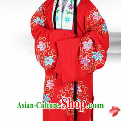 Chinese Traditional Beijing Opera Diva Red Dress Ancient Young Lady Embroidered Costume for Women