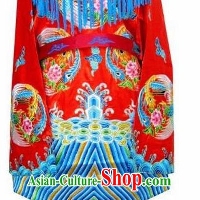Chinese Traditional Beijing Opera Diva Red Embroidered Robe Ancient Imperial Concubine Costume for Women