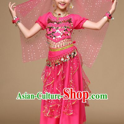 Indian Traditional Belly Dancing Costumes Asian India Oriental Dance Costume for Kids