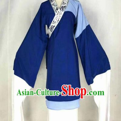 Chinese Traditional Beijing Opera Poor Lady Dress Ancient Beggar Blue Costume for Women