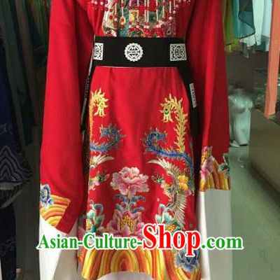 Chinese Traditional Beijing Opera Imperial Concubine Embroidered Red Dress Ancient Palace Lady Costume for Women