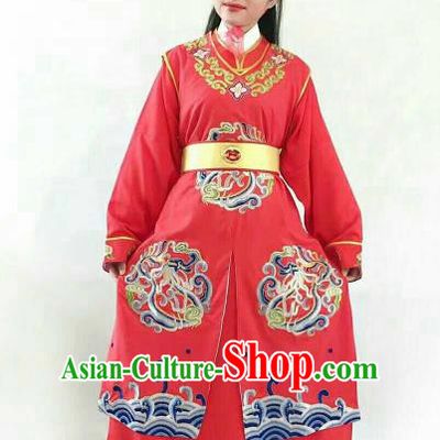 Chinese Traditional Beijing Opera Niche Jia Baoyu Red Clothing Ancient Nobility Childe Embroidered Costume for Men