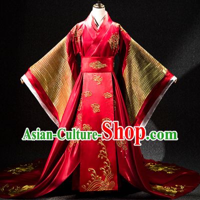 Ancient Chinese Empress Embroidered Phoenix Garment Complete Set
