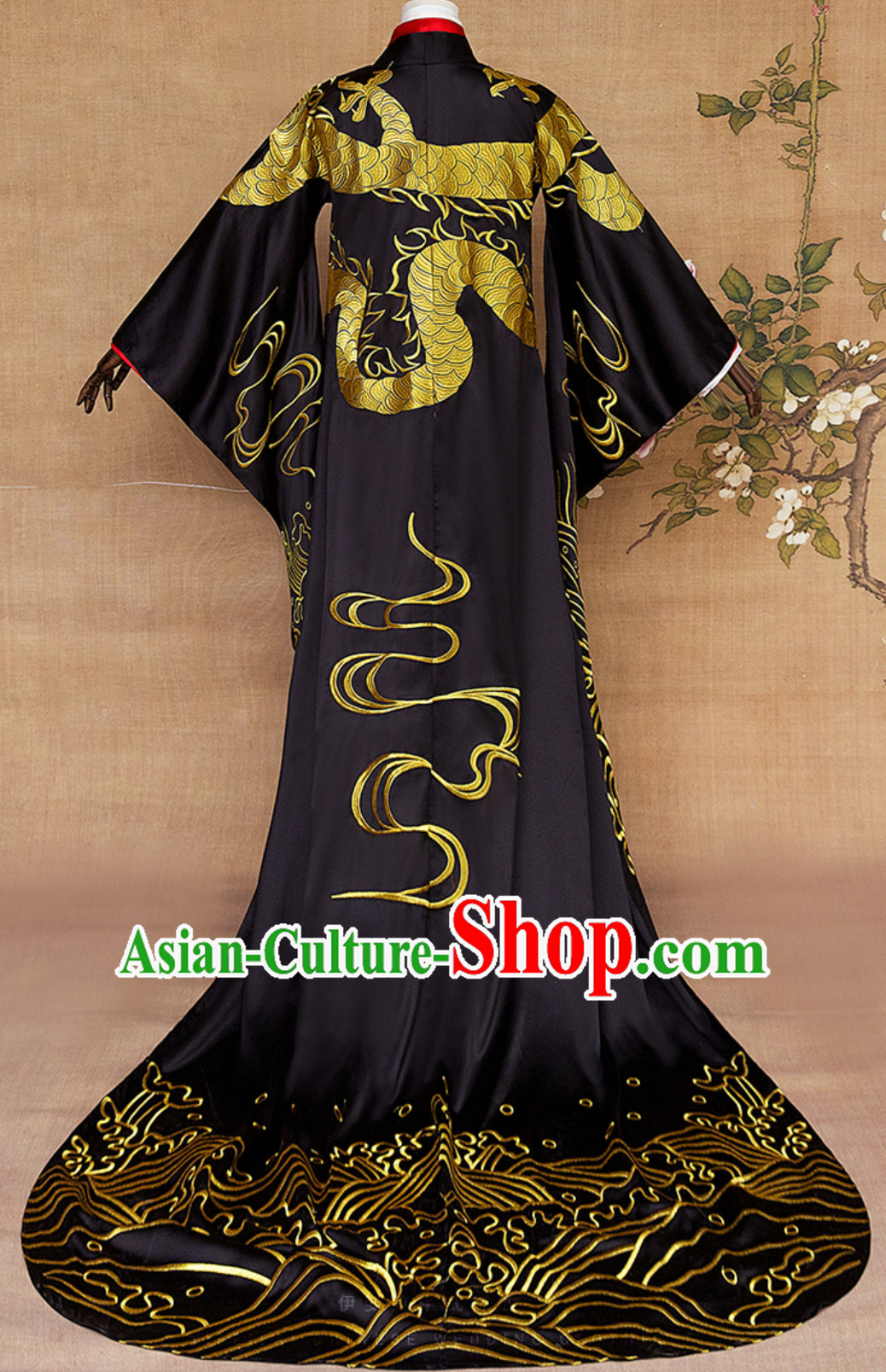 Ancient Chinese Emperor Embroidered Dragon Garment Complete Set Ancient Chinese Emperor Embroidered Dragon Garment Complete Set