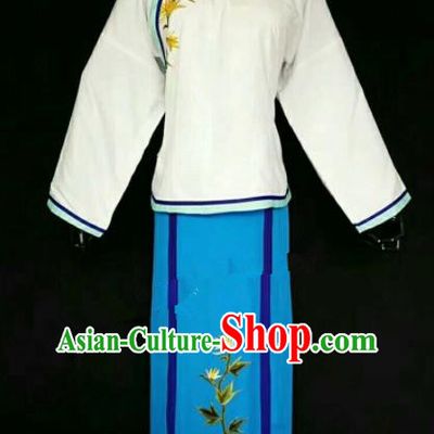 Chinese Traditional Peking Opera Artiste Costume Ancient Maidservants Embroidered Dress for Women
