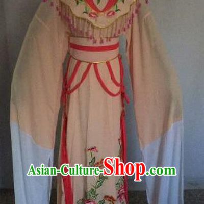 Chinese Traditional Peking Opera Artiste Costume Ancient Court Maid Embroidered Pink Dress for Women