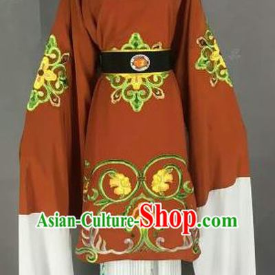 Chinese Ancient Dowager Countess Embroidered Bronze Dress Traditional Peking Opera Pantaloon Costume for Women