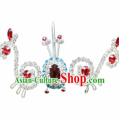 Chinese Ancient Princess Crystal Hairpins Traditional Peking Opera Artiste Hair Accessories for Women