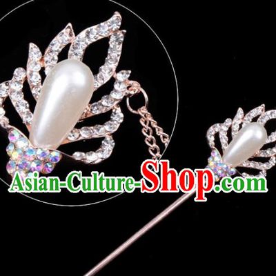 Professional Chinese Traditional Beijing Opera Hair Accessories Ancient Princess Crystal Hairpins for Women