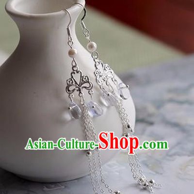 Chinese Traditional Hanfu Ear Accessories Ancient Princess Tassel Earrings for Women
