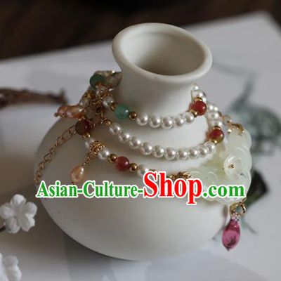 Chinese Traditional Hanfu Accessories Ancient Princess Jade Necklace for Women