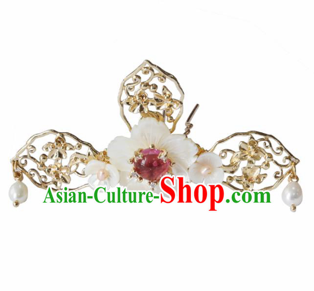 Chinese Ancient Princess Shell Flower Hairpins Traditional Hanfu Hair Accessories for Women Chinese Ancient Princess Shell Flower Hairpins Traditional Hanfu Hair Accessories for Women