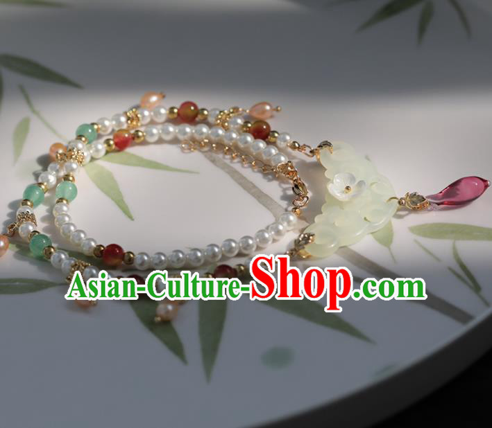 Chinese Traditional Hanfu Accessories Ancient Princess Jade Necklace for Women Chinese Traditional Hanfu Accessories Ancient Princess Jade Necklace for Women