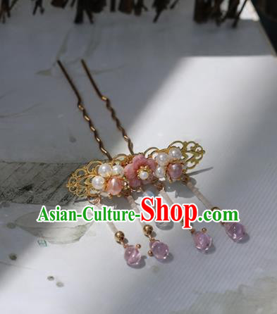Chinese Ancient Princess Flower Hairpins Traditional Hanfu Hair Accessories for Women Chinese Ancient Princess Flower Hairpins Traditional Hanfu Hair Accessories for Women