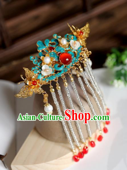 Chinese Ancient Princess Agate Tassel Hairpins Traditional Hanfu Hair Accessories for Women Chinese Ancient Princess Agate Tassel Hairpins Traditional Hanfu Hair Accessories for Women