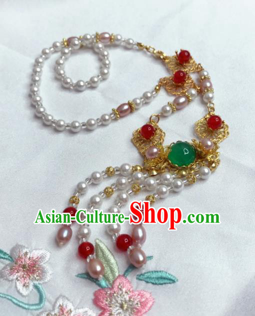Chinese Traditional Hanfu Accessories Ancient Princess Pearls Hanfu Necklace for Women Chinese Traditional Hanfu Accessories Ancient Princess Pearls Hanfu Necklace for Women