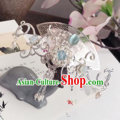 Chinese Ancient Princess Tassel Hair Crown Hairpins Traditional Hanfu Hair Accessories for Women