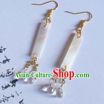 Chinese Traditional Hanfu Ear Accessories Ancient Princess Hanfu Jade Earrings for Women