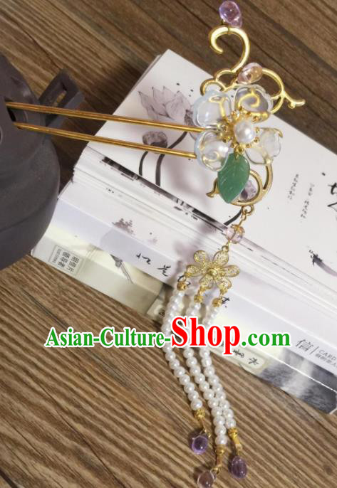 Chinese Ancient Princess Beads Tassel Hairpins Traditional Hanfu Hair Accessories for Women Chinese Ancient Princess Beads Tassel Hairpins Traditional Hanfu Hair Accessories for Women