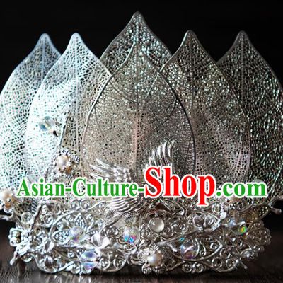 Chinese Ancient Princess Lotus Phoenix Coronet Hairpins Traditional Hanfu Hair Accessories for Women