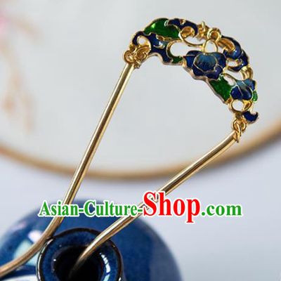 Chinese Ancient Princess Cloisonne Hairpins Traditional Hanfu Hair Accessories for Women