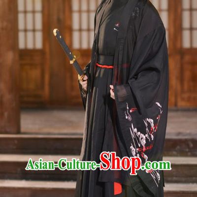 Traditional Chinese Jin Dynasty Knight Historical Costume Ancient Swordsmen Hanfu Clothing for Men