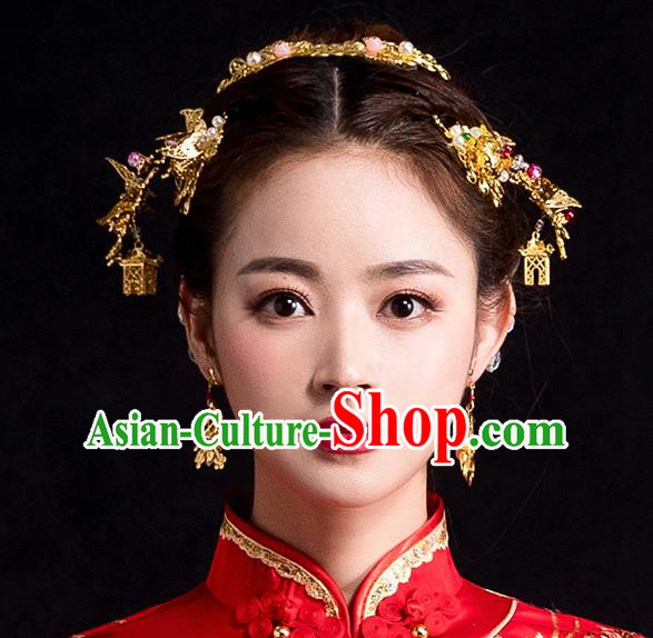 Chinese Ancient Wedding Hair Accessories Traditional Bride Headdress Hairpins for Women Chinese Ancient Wedding Hair Accessories Traditional Bride Headdress Hairpins for Women