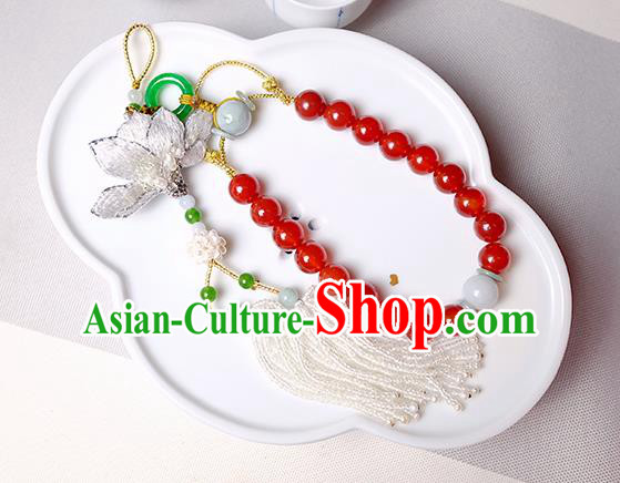 Chinese Traditional Jewelry Accessories Classical Agate Beads Tassel Brooch for Women