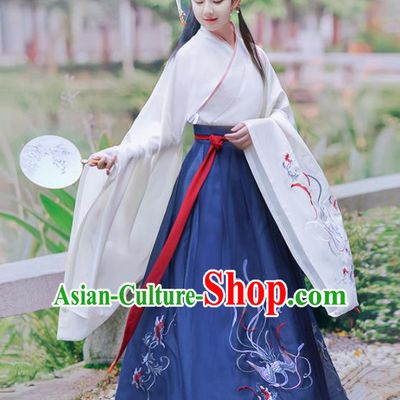 Chinese Ancient Palace Princess Hanfu Dress Traditional Jin Dynasty Court Infanta Historical Costume for Women