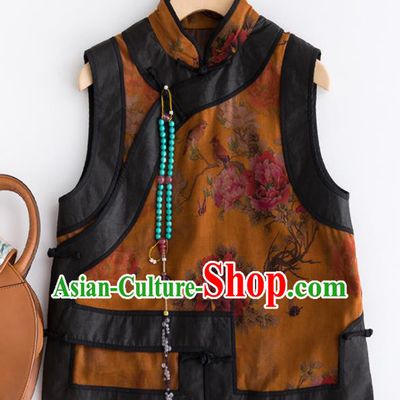 Traditional Chinese National Costume Tang Suit Watered Gauze Waistcoat for Women