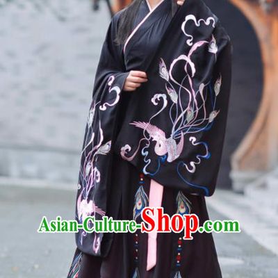 Chinese Ancient Traditional Black Hanfu Dress Jin Dynasty Court Princess Historical Costume for Women