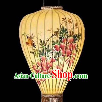 Chinese Traditional Handmade Lantern Painting Flowers Birds Palace Lanterns