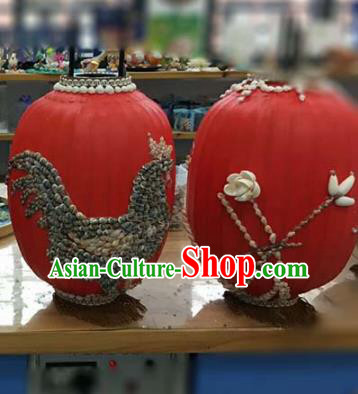 Chinese Traditional New Year Hanging Lantern Handmade Shell Red Palace Lanterns Chinese Traditional New Year Hanging Lantern Handmade Shell Red Palace Lanterns