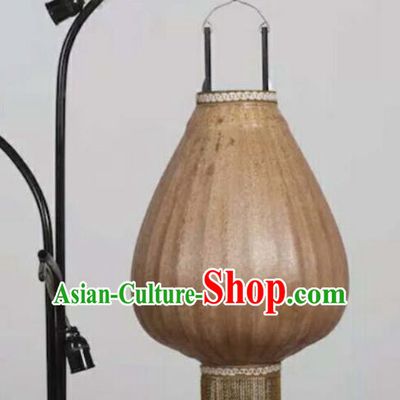 Chinese Traditional New Year Hanging Lantern Handmade Brown Urn Shape Palace Lanterns