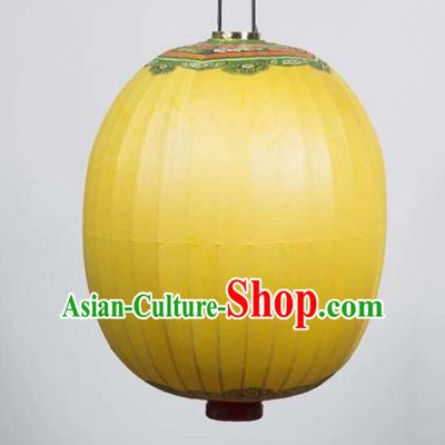 Chinese Traditional Palace Lantern Handmade Yellow New Year Lanterns