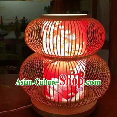 Chinese Traditional Desk Lantern Handmade New Year Bamboo Weaving Lanterns