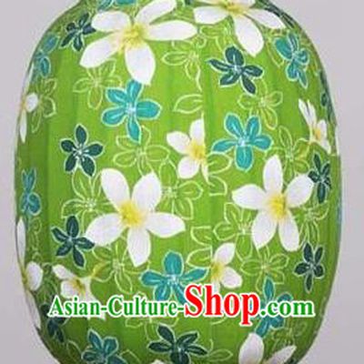 Chinese Traditional Printing Tung Flower Green Hanging Lantern Handmade Craft New Year Palace Lanterns