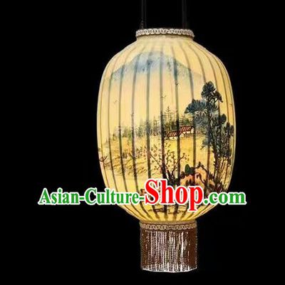 Chinese Traditional Ink Painting Lantern Handmade New Year Palace Lanterns