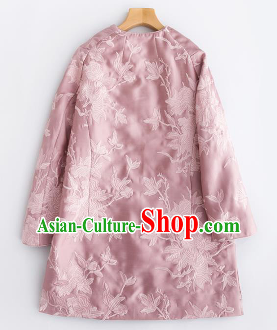 Chinese Traditional National Costume Tang Suit Cheongsam Pink Winter Qipao Dress for Women Chinese Traditional National Costume Tang Suit Cheongsam Pink Winter Qipao Dress for Women
