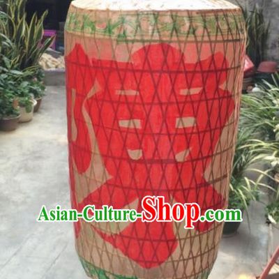 Chinese Traditional Hanging Lantern Handmade Bamboo Weaving Painting Palace Lanterns