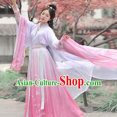 Chinese Ancient Embroidered Traditional Dress Jin Dynasty Palace Princess Historical Costume for Women