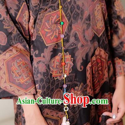 Chinese Traditional Jewelry Accessories Classical Pressure Front Pink Tassel Brooch for Women