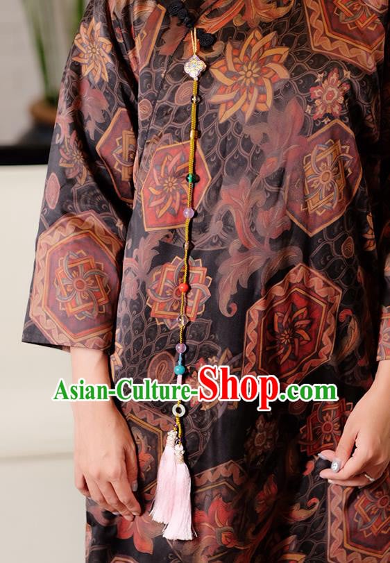 Chinese Traditional Jewelry Accessories Classical Pressure Front Pink Tassel Brooch for Women Chinese Traditional Jewelry Accessories Classical Pressure Front Pink Tassel Brooch for Women