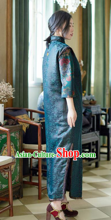 Chinese Traditional Costume National Cheongsam Watered Gauze Qipao Dress for Women Chinese Traditional Costume National Cheongsam Watered Gauze Qipao Dress for Women