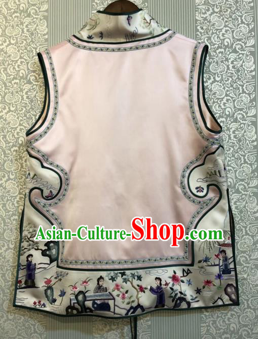 Traditional Chinese National Costume Pink Silk Vest Tang Suit Waistcoat for Women Traditional Chinese National Costume Pink Silk Vest Tang Suit Waistcoat for Women